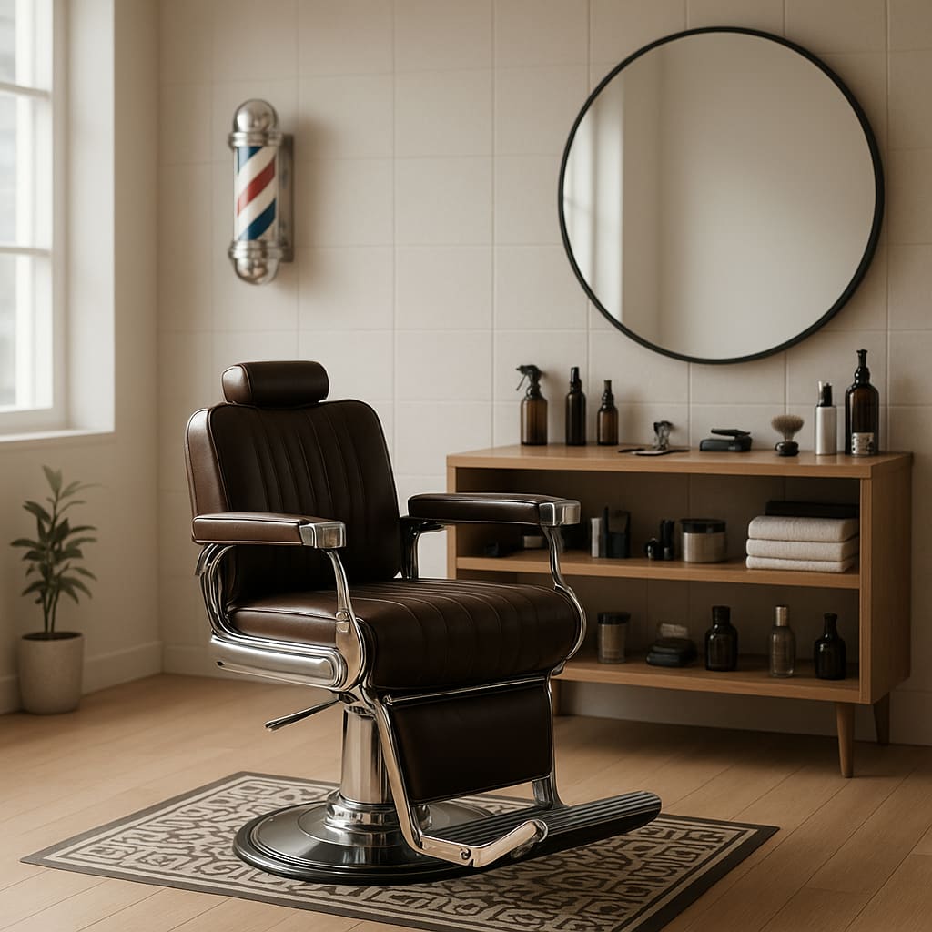 Barber-Stuhl und Grooming-Tools